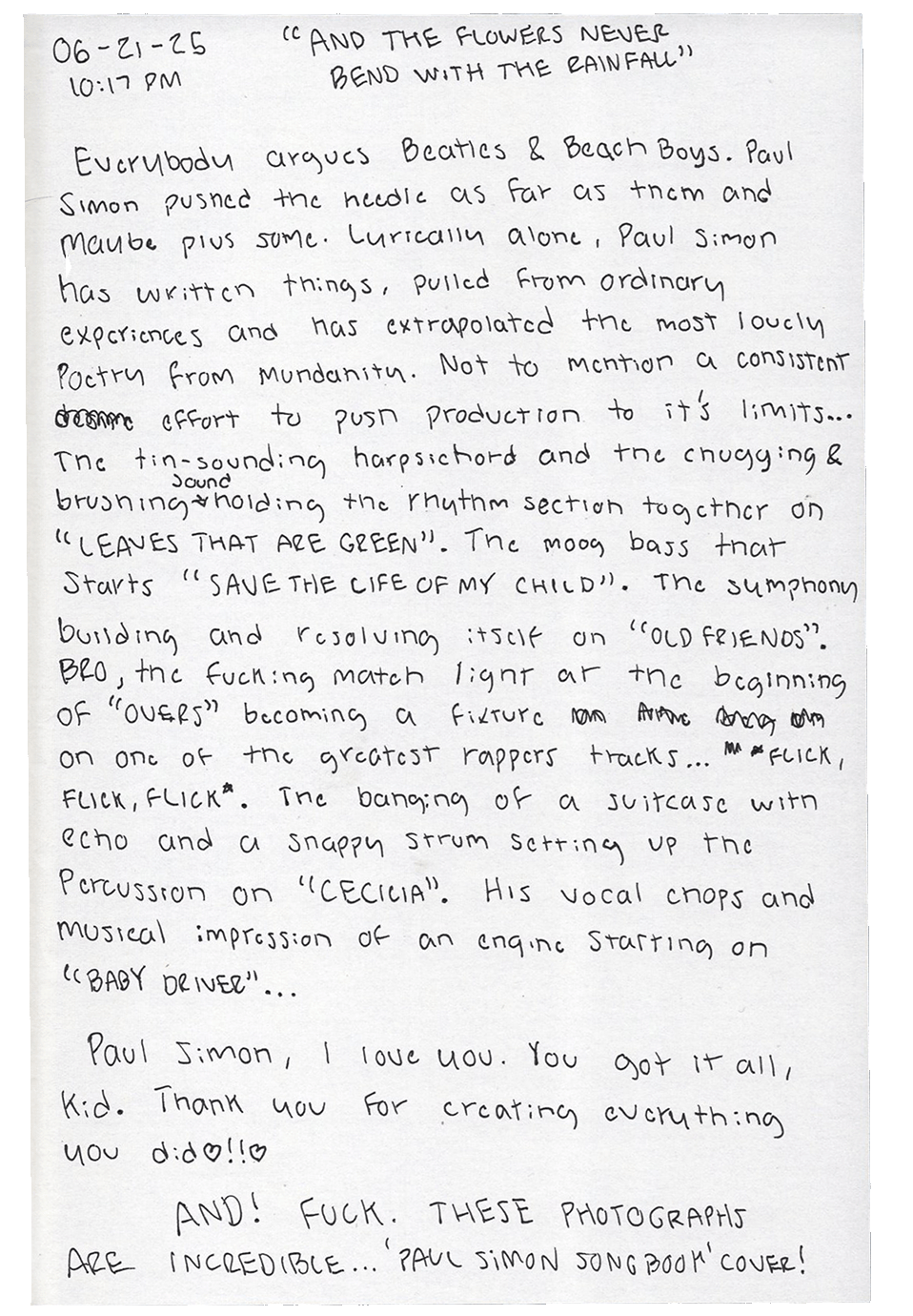 letter and/or sketch